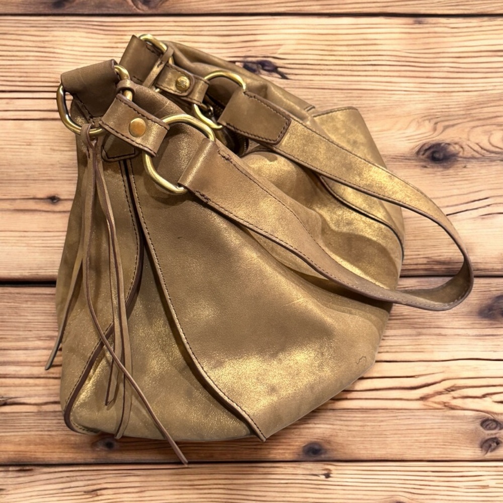 hobo gold shoulder bag